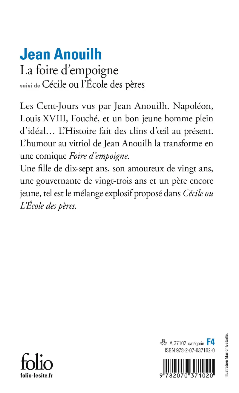 La foire d'empoigne suivi de Cécile ou L'école des pères - Jean Anouilh