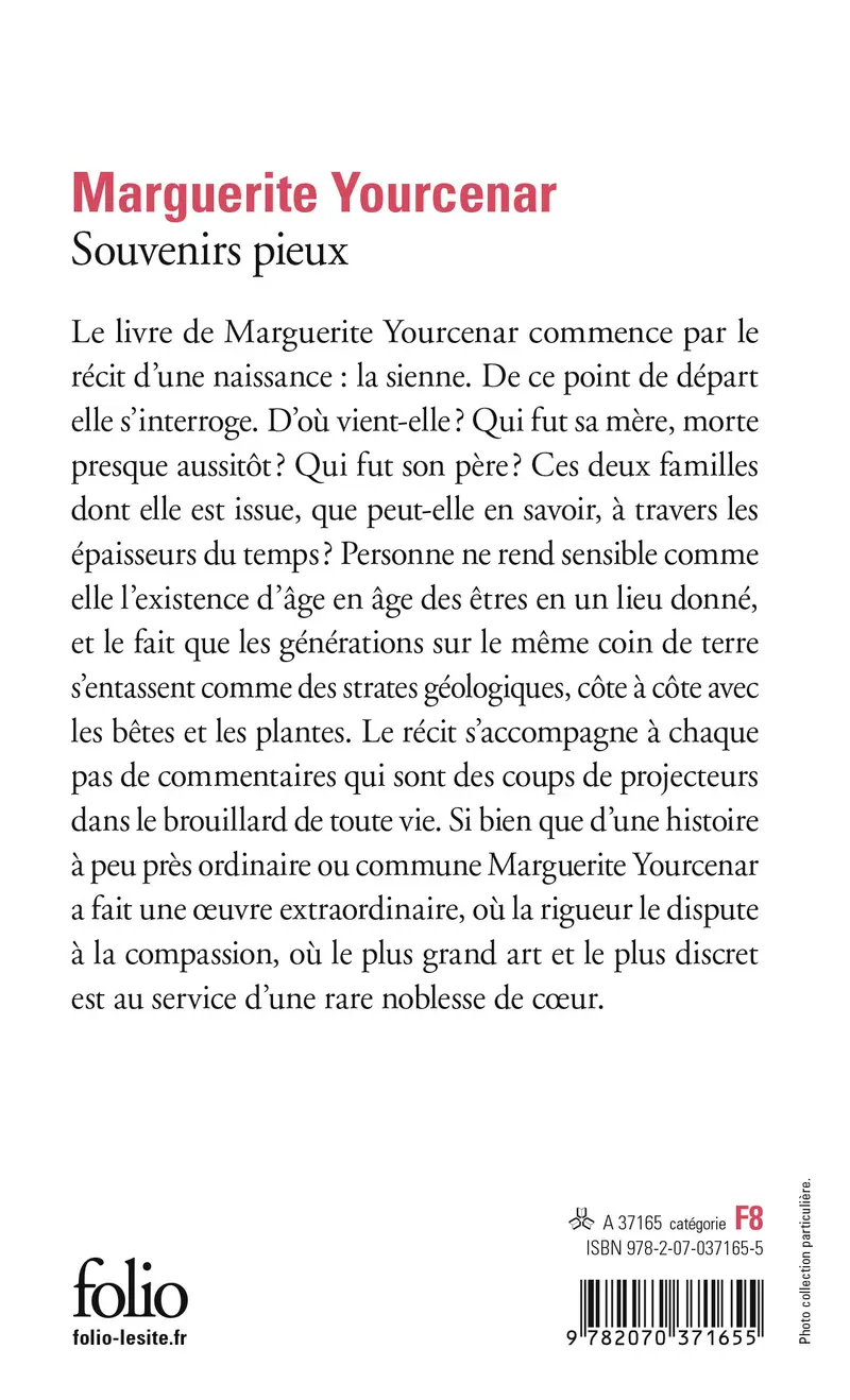 Souvenirs pieux - Marguerite Yourcenar