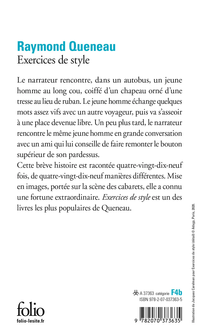 Exercices de style - Raymond Queneau