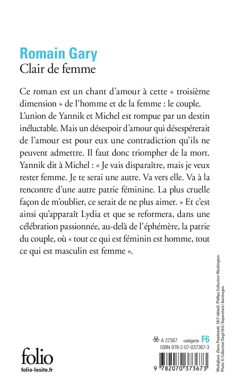Clair de femme - Romain Gary