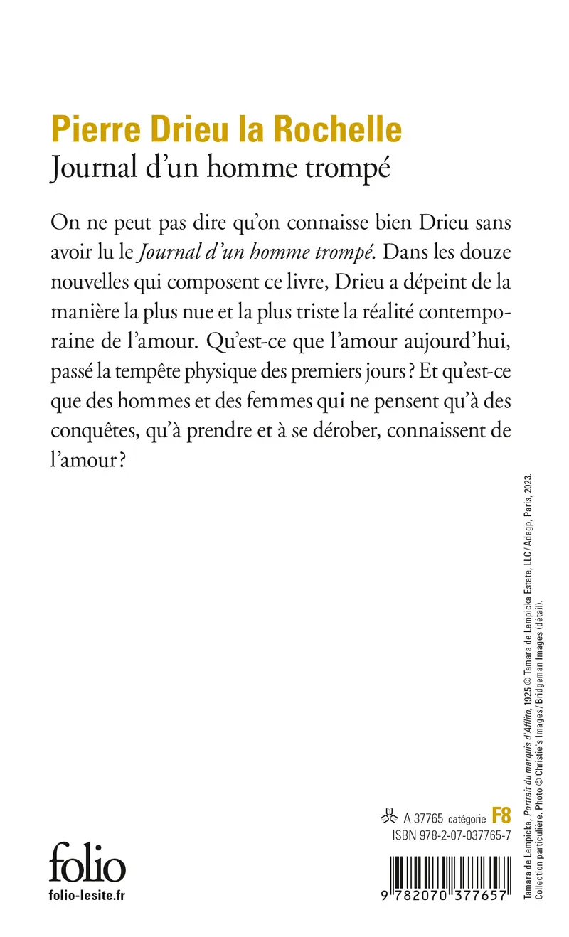 Journal d'un homme trompé - Pierre Drieu la Rochelle