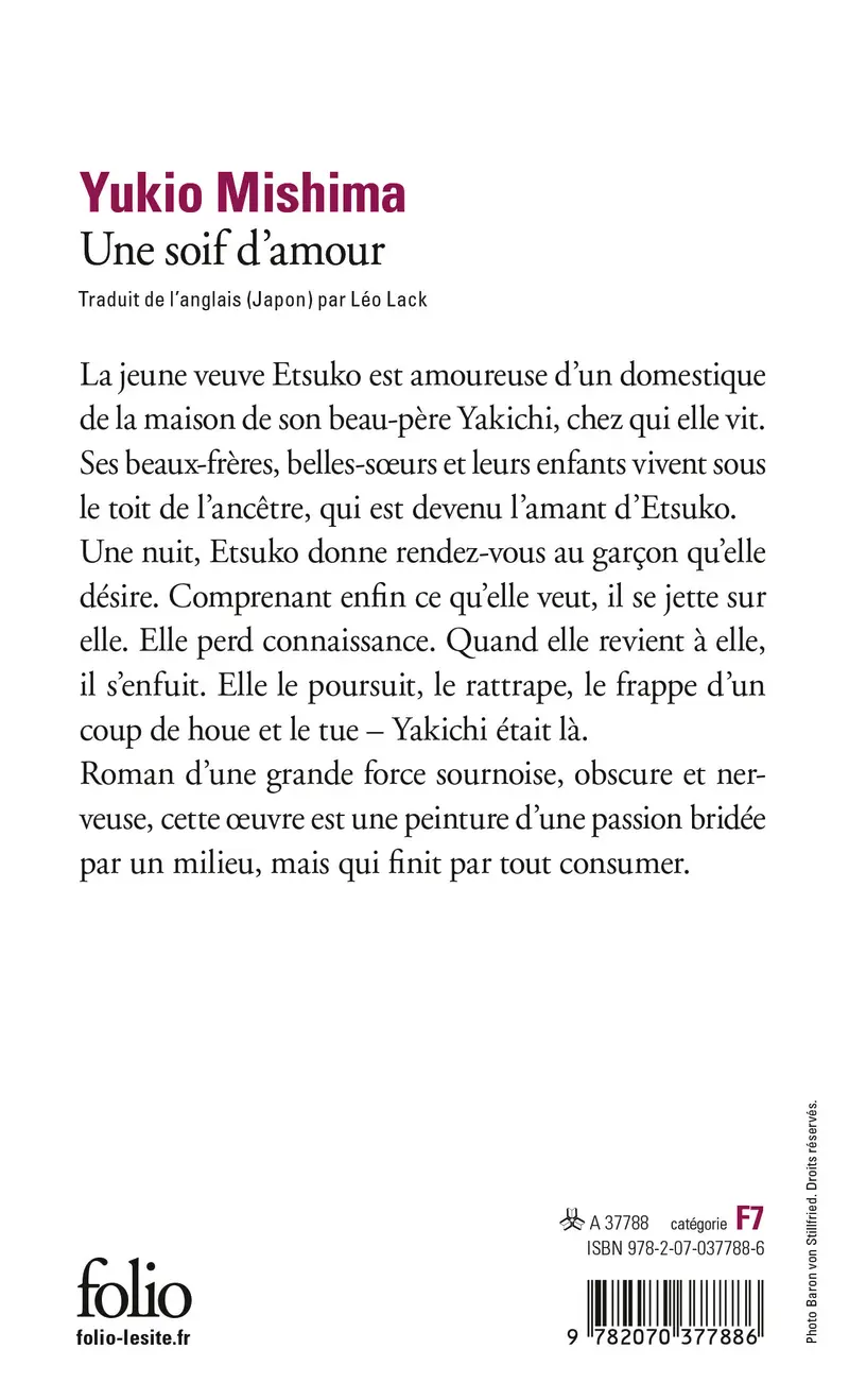 Une soif d'amour - Yukio Mishima