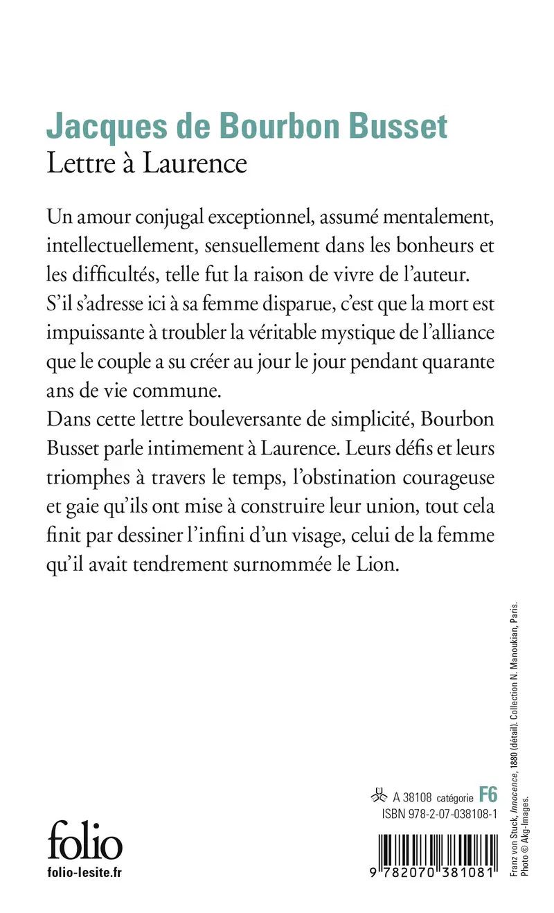 Lettre à Laurence - Jacques de Bourbon Busset