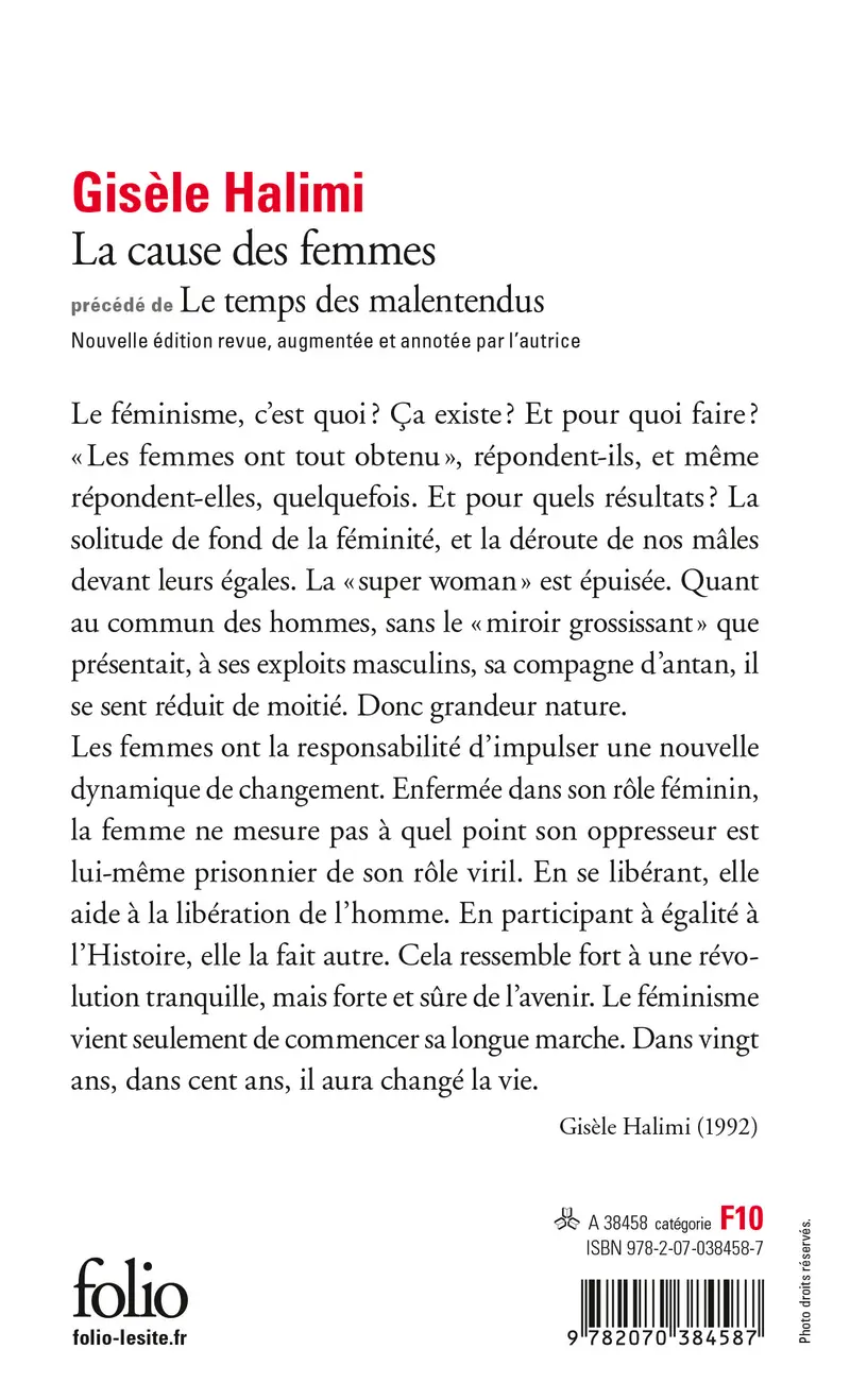 La Cause des femmes précédé de Le Temps des malentendus - Gisèle Halimi