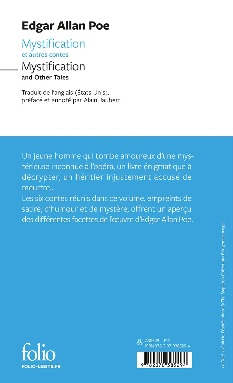 Mystification et autres contes/Mystification and other tales - Edgar Allan Poe