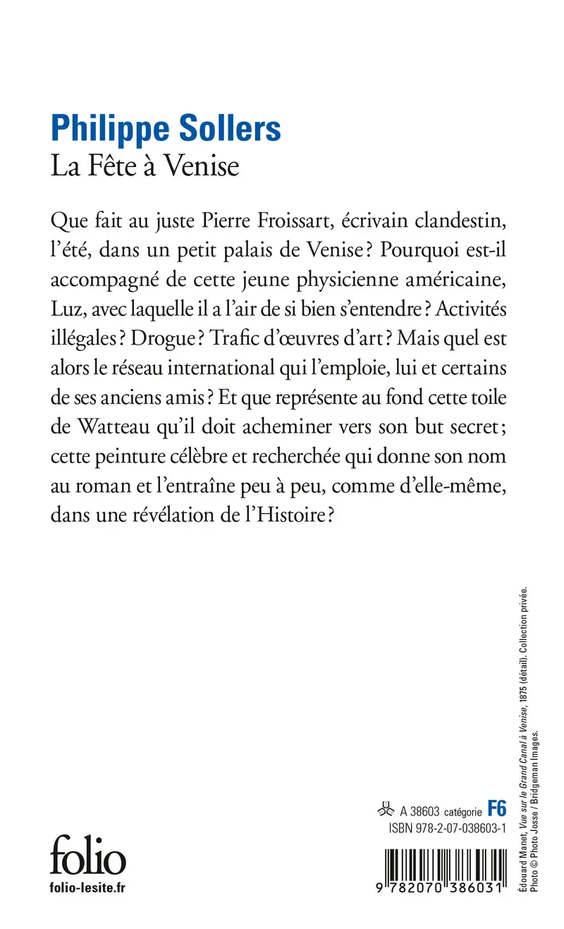 La Fête à Venise - Philippe Sollers