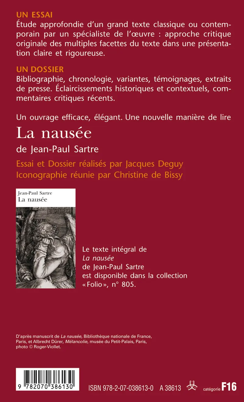 La Nausée, de Jean-Paul Sartre (Essai et dossier) - Jacques Deguy
