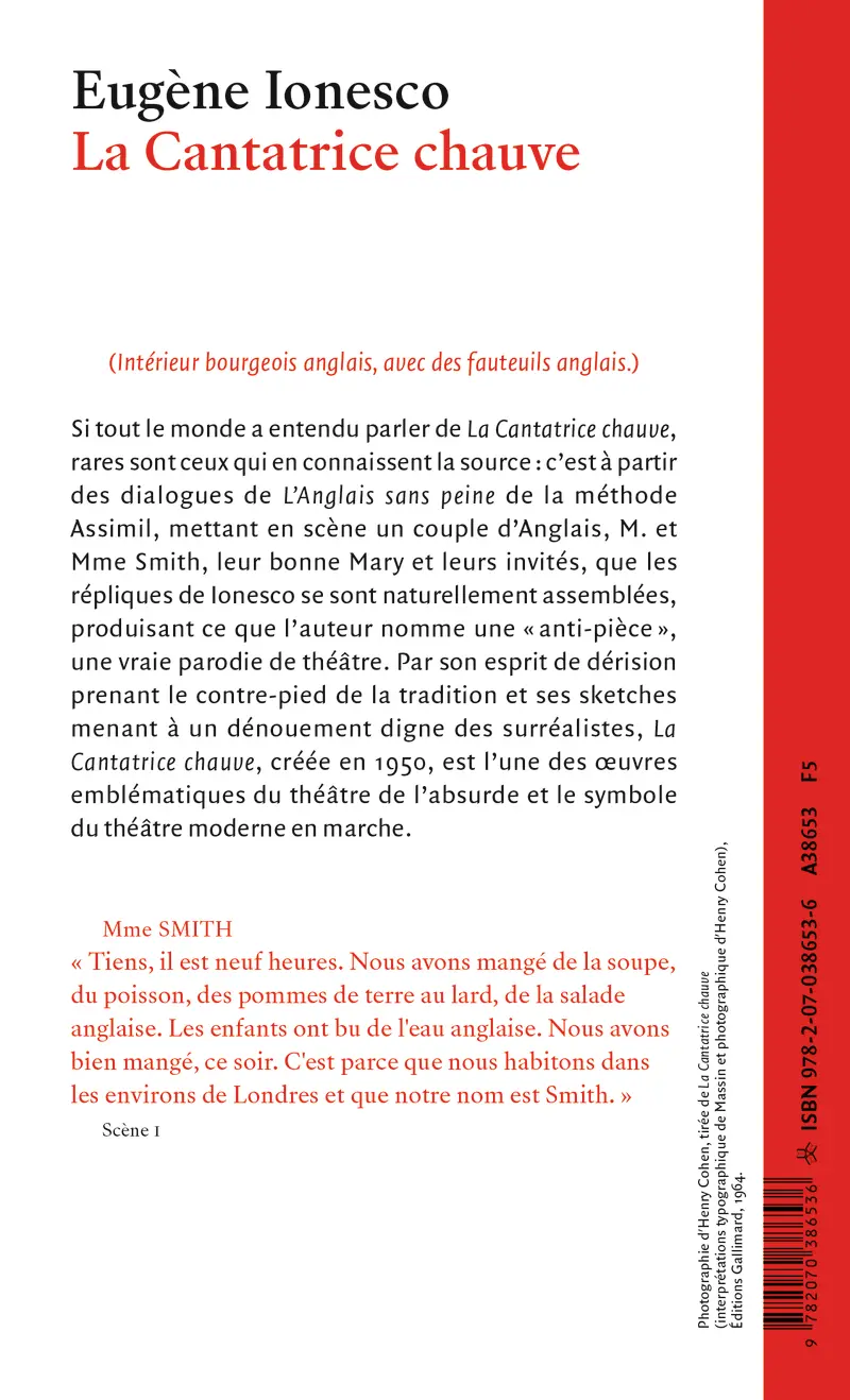 La Cantatrice chauve - Eugène Ionesco