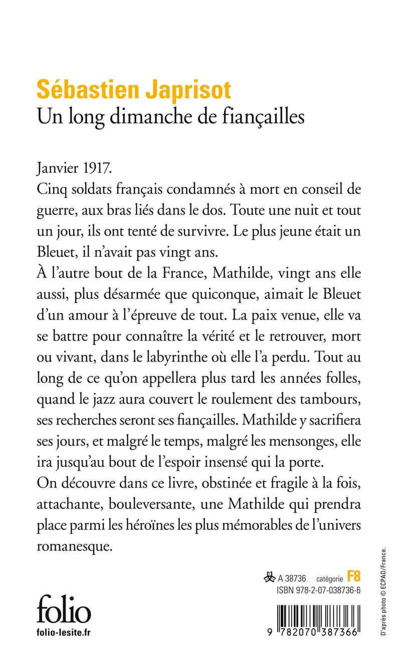 Un long dimanche de fiançailles - Sébastien Japrisot