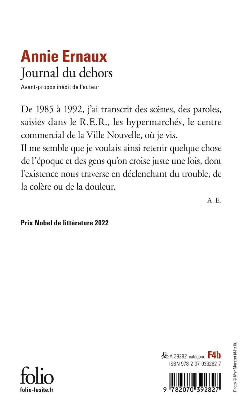 Journal du dehors - Annie Ernaux