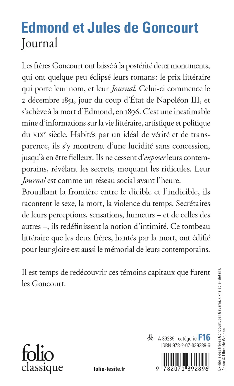 Journal - Edmond et Jules de Goncourt