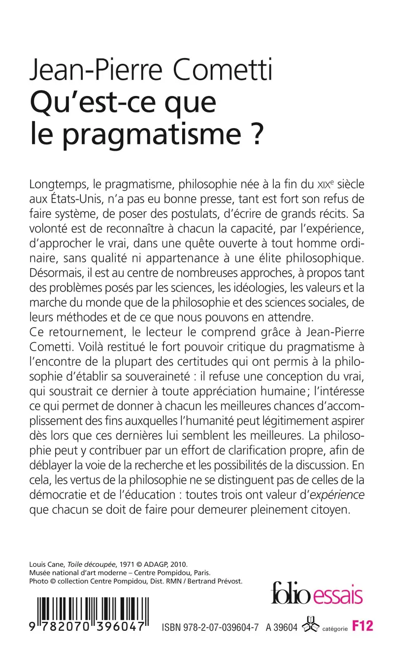 Qu'est-ce que le pragmatisme? - Jean-Pierre Cometti