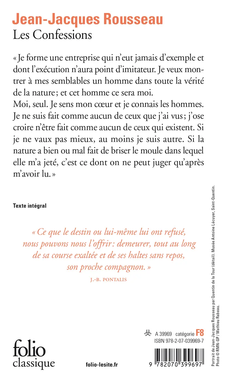 Les Confessions - Jean-Jacques Rousseau