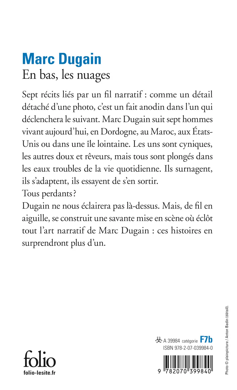 En bas, les nuages - Marc Dugain