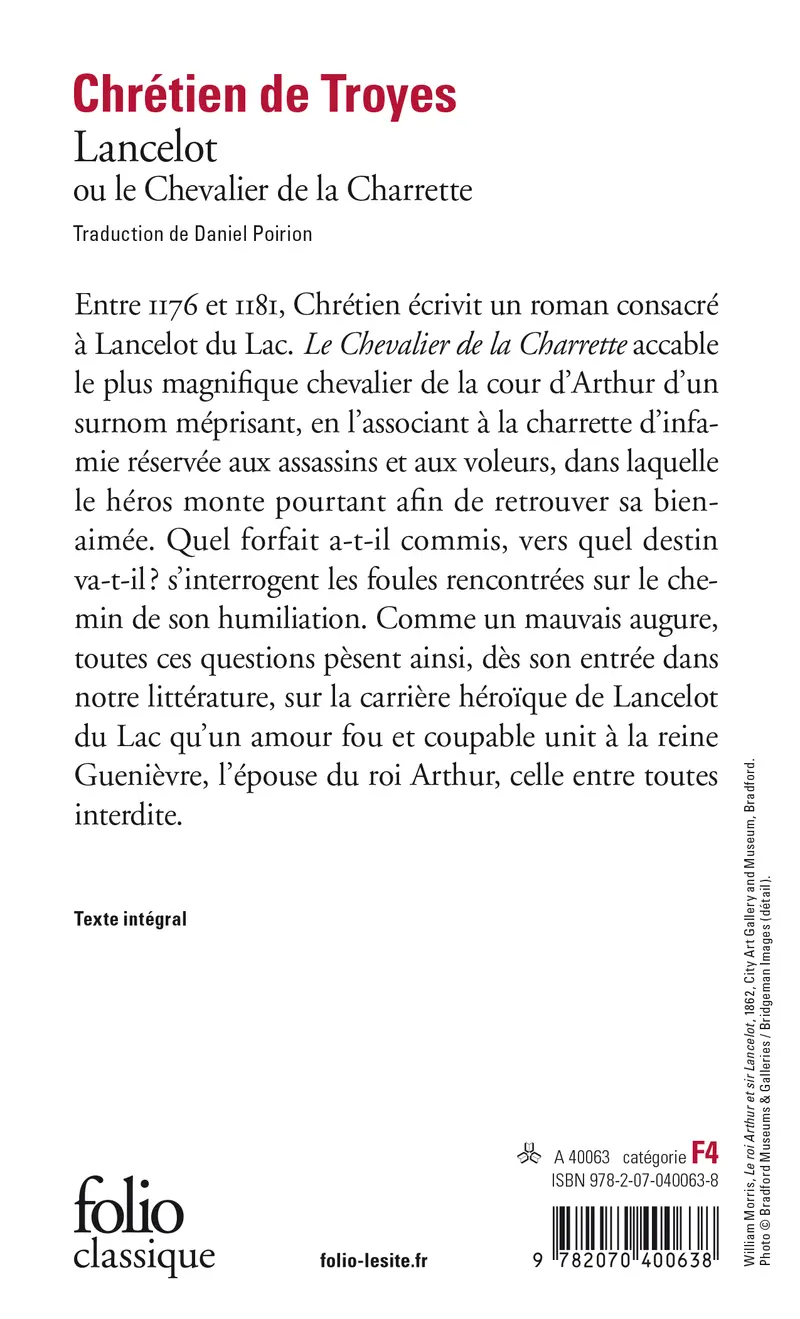 Lancelot ou Le Chevalier de la Charrette - Chrétien de Troyes