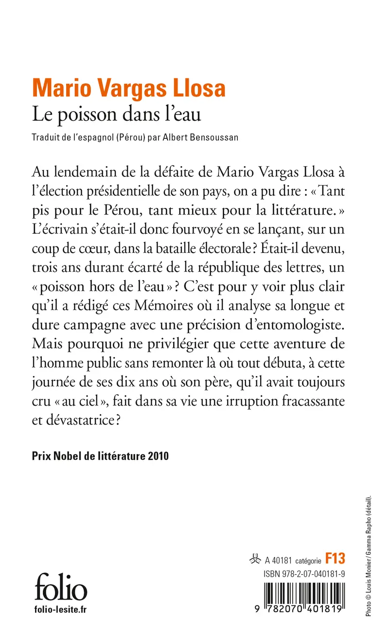 Le poisson dans l'eau - Mario Vargas Llosa