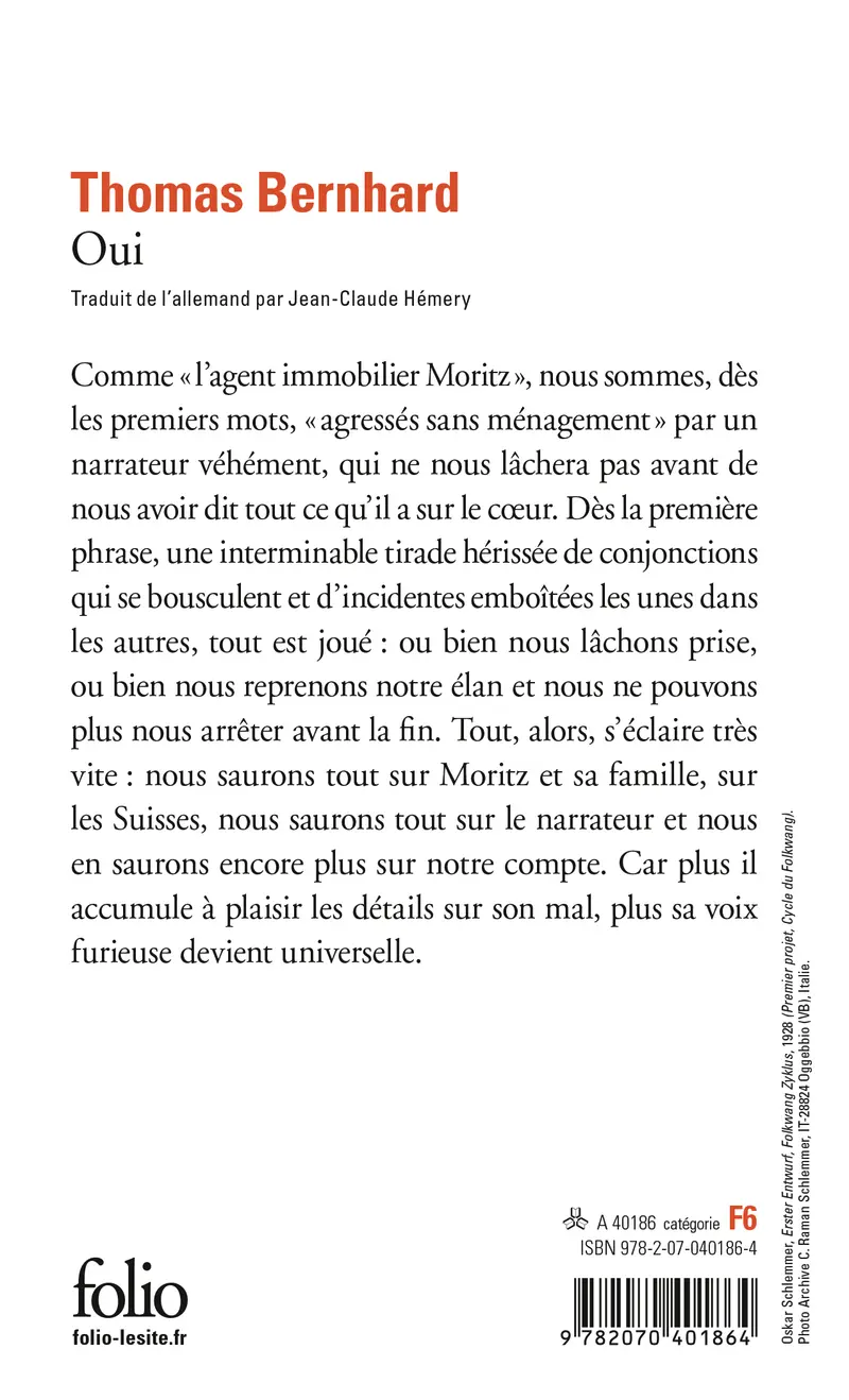 Oui - Thomas Bernhard