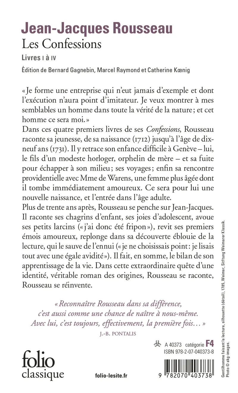 Les Confessions - Jean-Jacques Rousseau