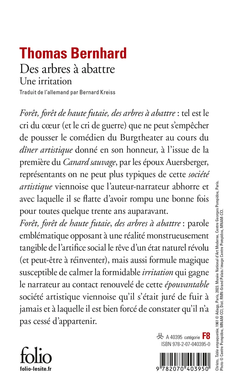 Des arbres à abattre - Thomas Bernhard