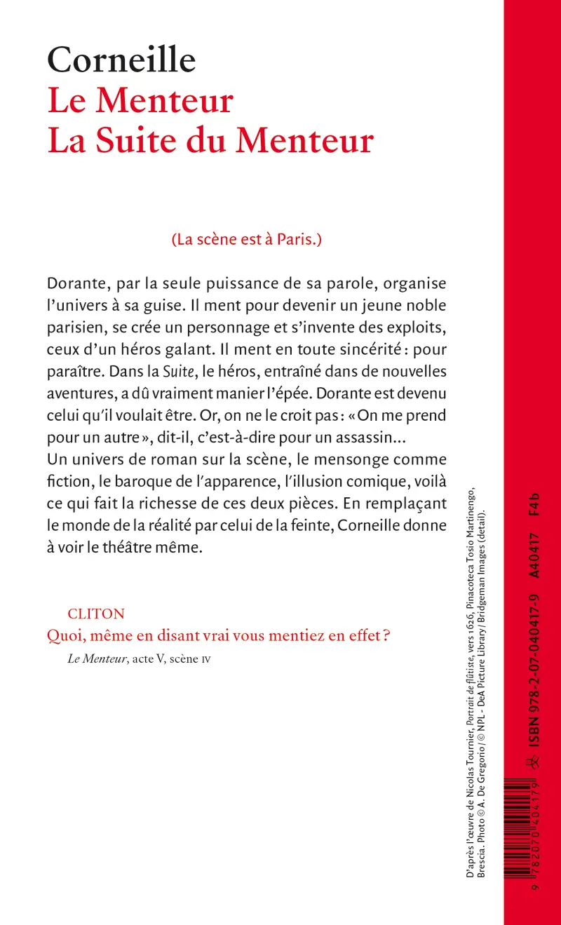 Le Menteur suivi de La Suite du Menteur - Pierre Corneille