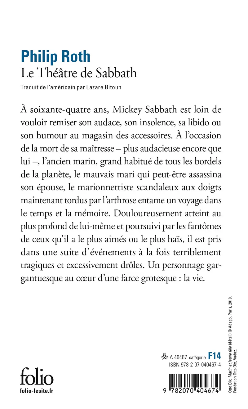 Le Théâtre de Sabbath - Philip Roth