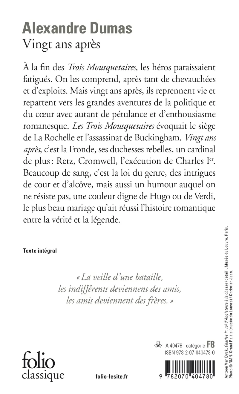 Vingt ans après - Alexandre Dumas