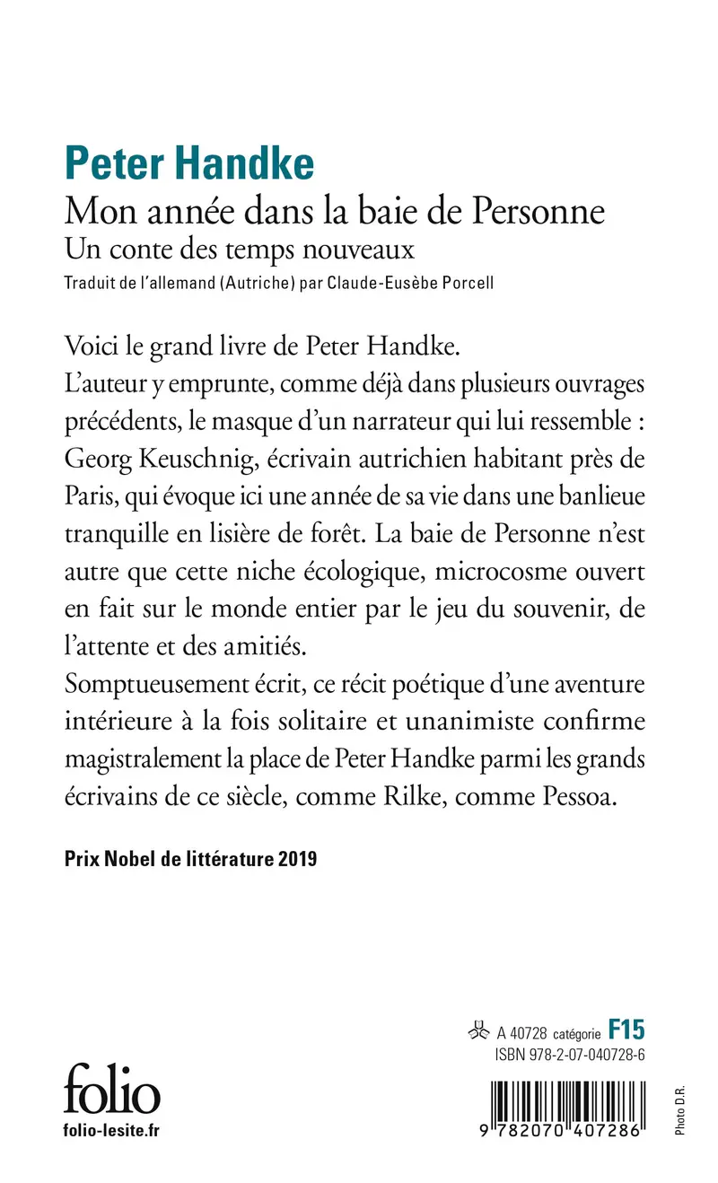 Mon année dans la baie de Personne - Peter Handke