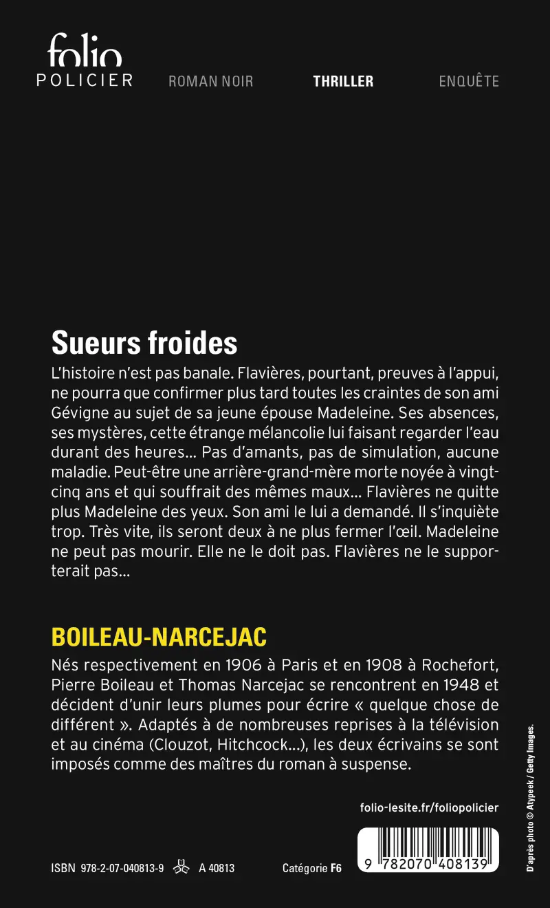 Sueurs froides - Boileau-Narcejac