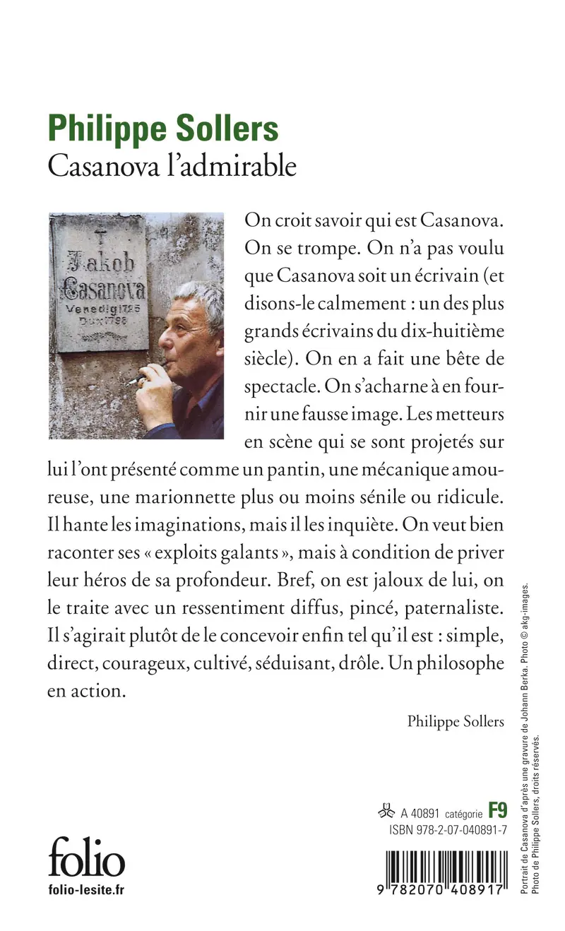 Casanova l'admirable - Philippe Sollers