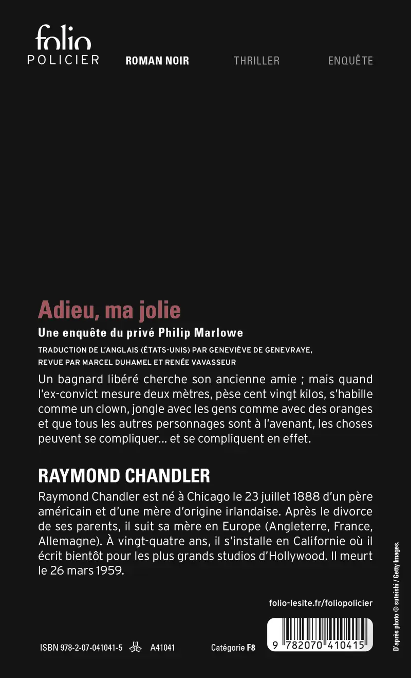 Adieu, ma jolie - Raymond Chandler