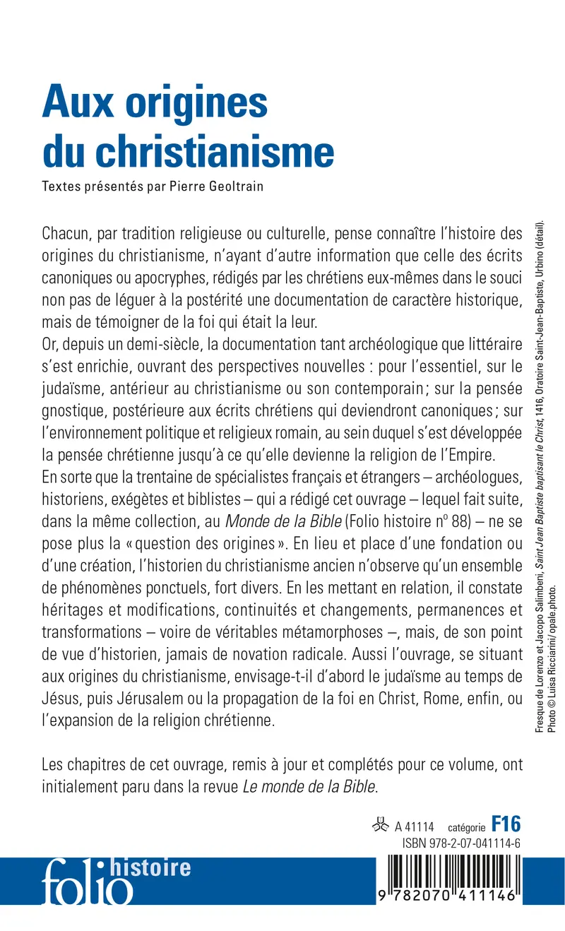 Aux origines du christianisme - Collectif