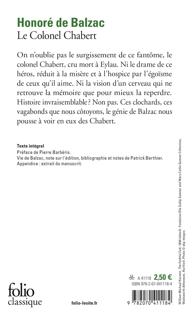 Le Colonel Chabert - Honoré de Balzac