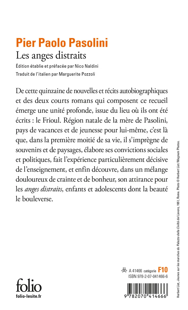 Les Anges distraits - Pier Paolo Pasolini