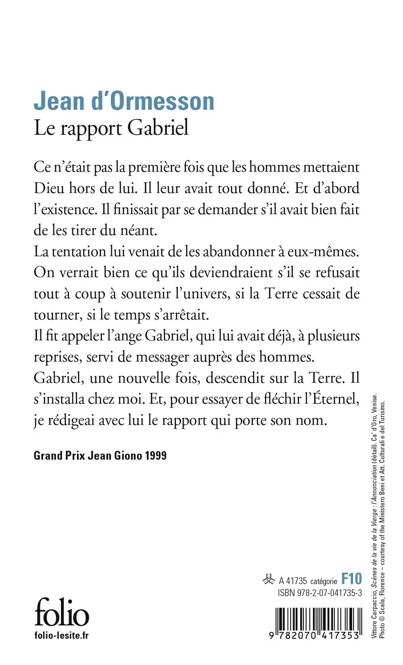 Le rapport Gabriel - Jean d' Ormesson