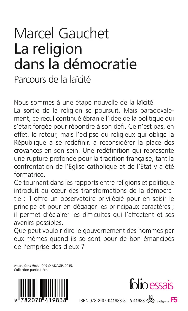 La Religion dans la démocratie - Marcel Gauchet