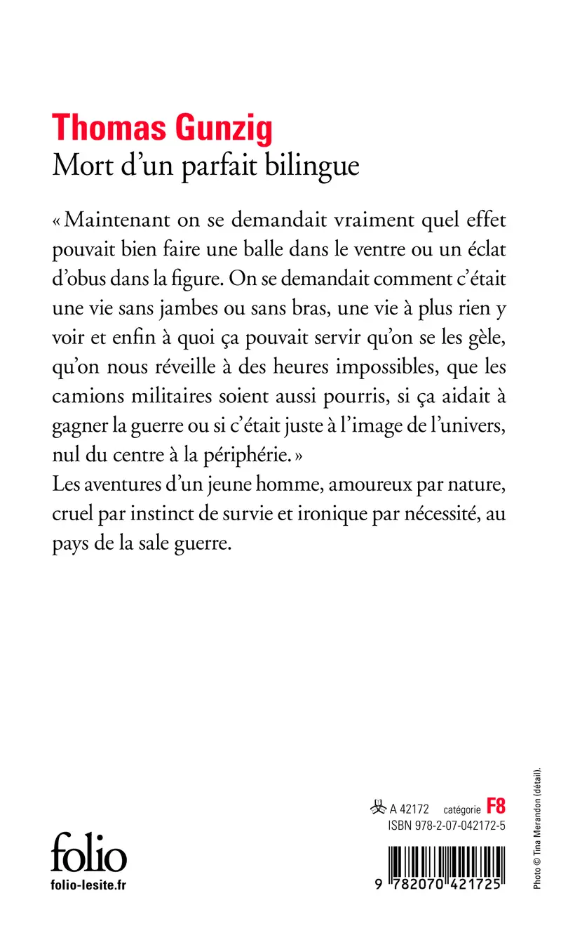 Mort d'un parfait bilingue - Thomas Gunzig