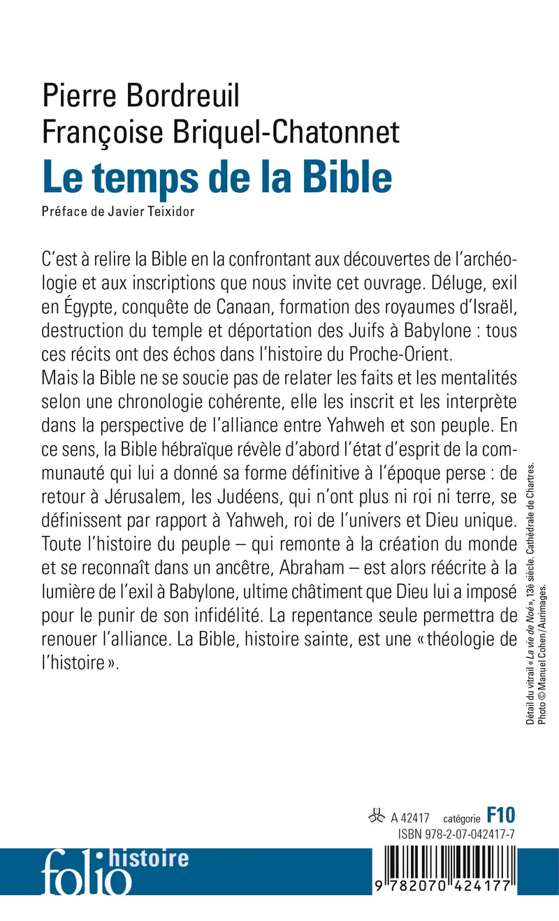 Le temps de la Bible - Pierre Bordreuil - Françoise Briquel-Chatonnet