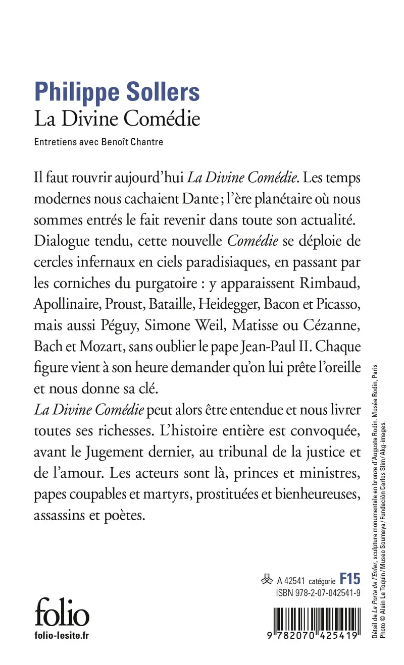 La Divine Comédie - Philippe Sollers - Benoît Chantre