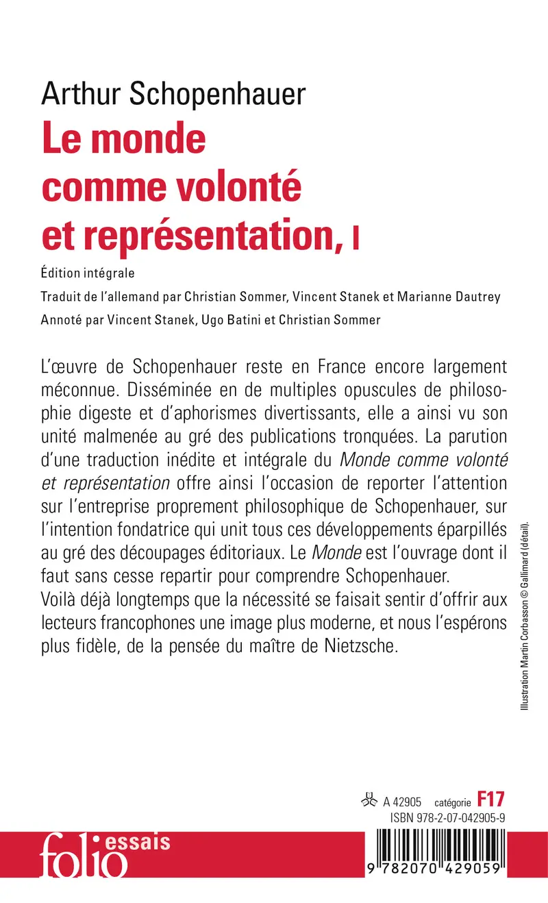 Le monde comme volonté et représentation - 1 - Arthur Schopenhauer