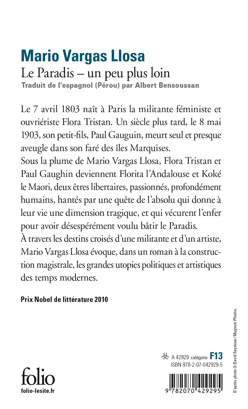 Le Paradis - un peu plus loin - Mario Vargas Llosa