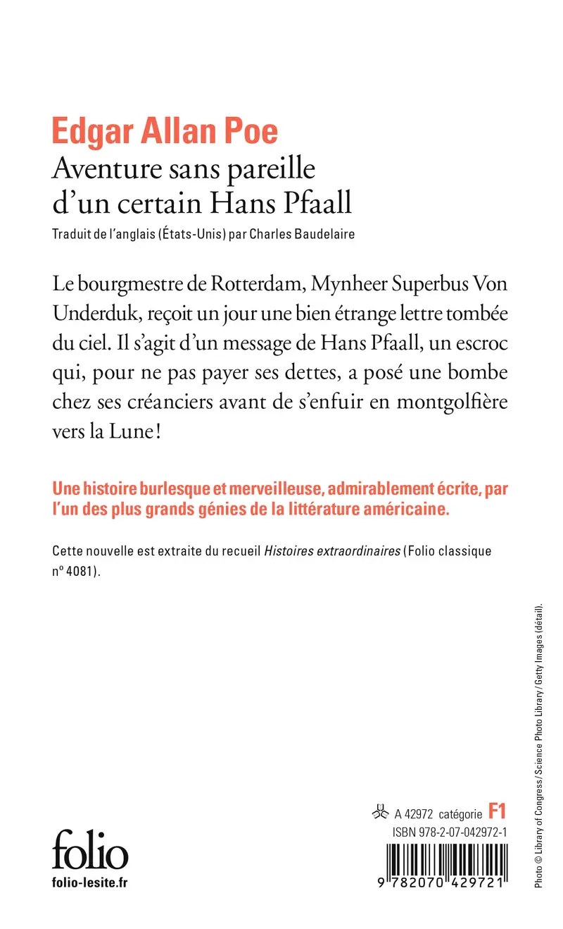 Aventure sans pareille d'un certain Hans Pfaall - Edgar Allan Poe