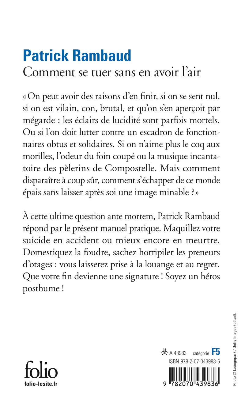 Comment se tuer sans en avoir l'air - Patrick Rambaud