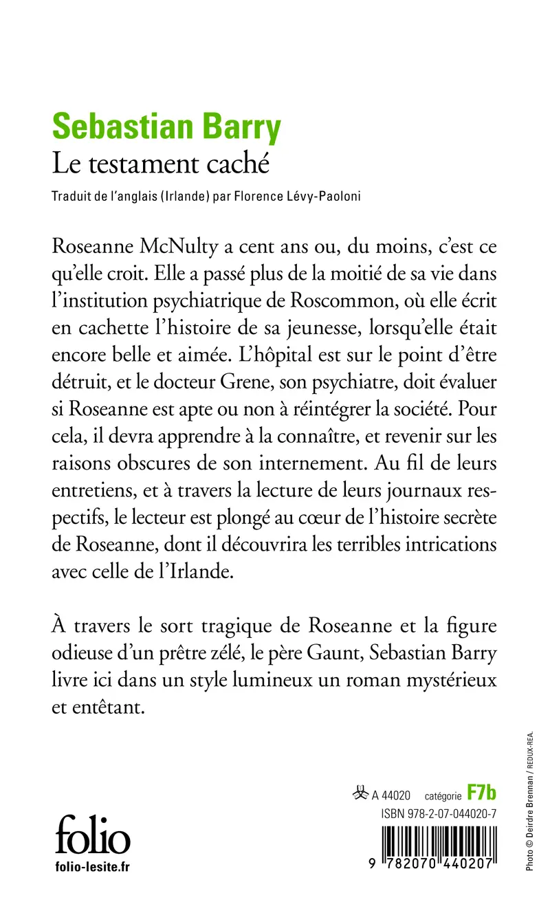 Le testament caché - Sebastian Barry