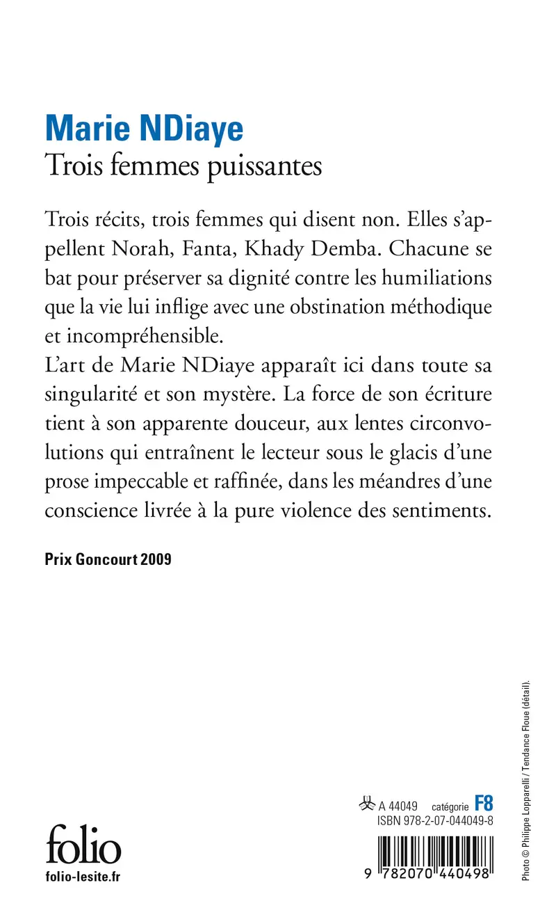 Trois femmes puissantes - Marie NDiaye