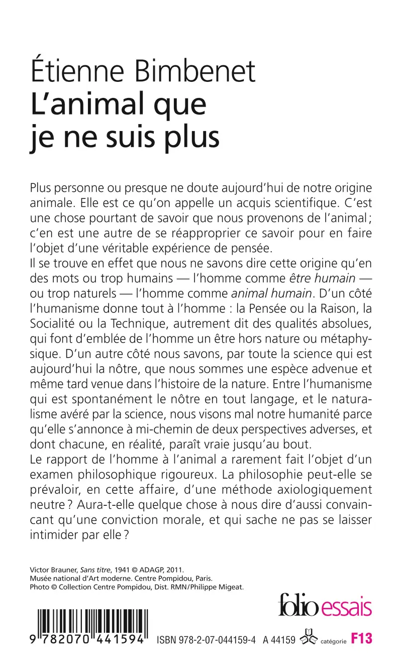 L'animal que je ne suis plus - Étienne Bimbenet