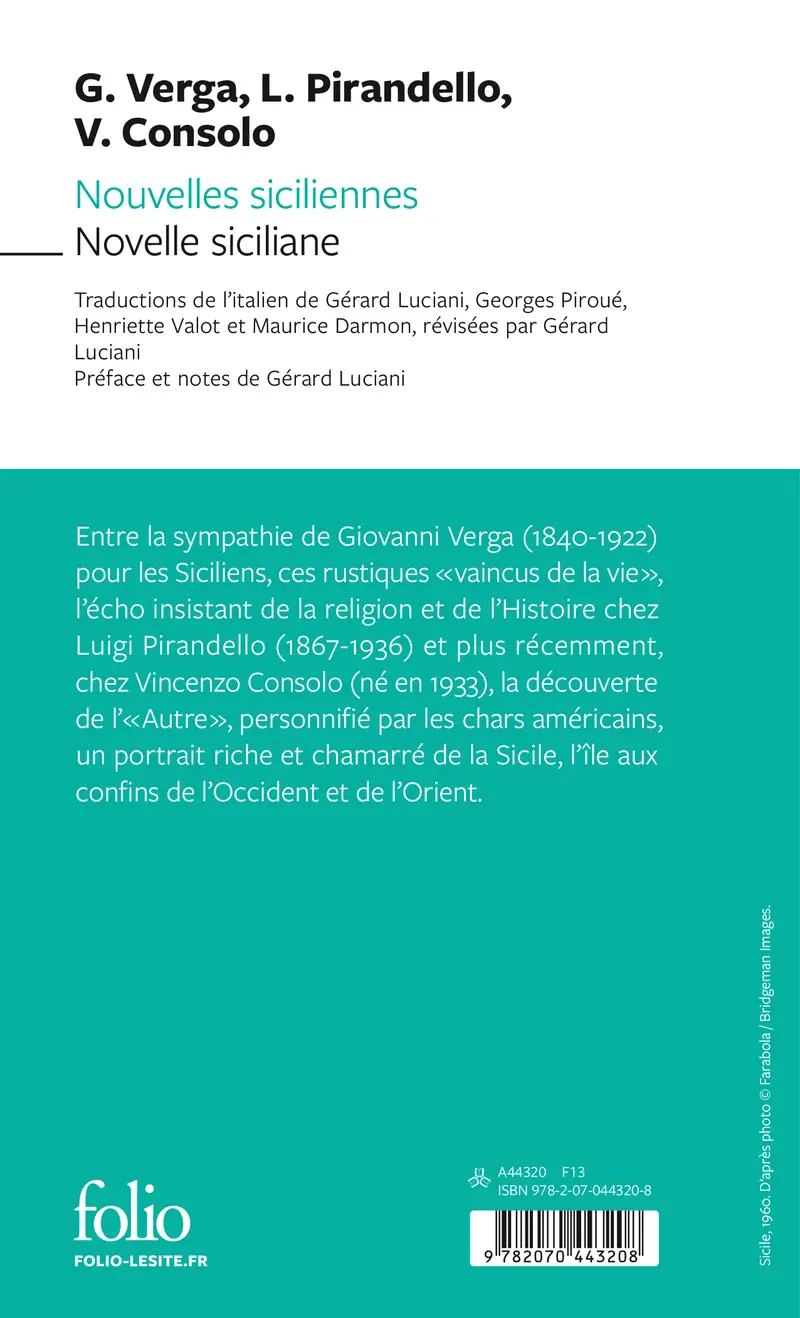 Nouvelles siciliennes/Novelle siciliane - Vincenzo Consolo - Luigi Pirandello - Giovanni Verga