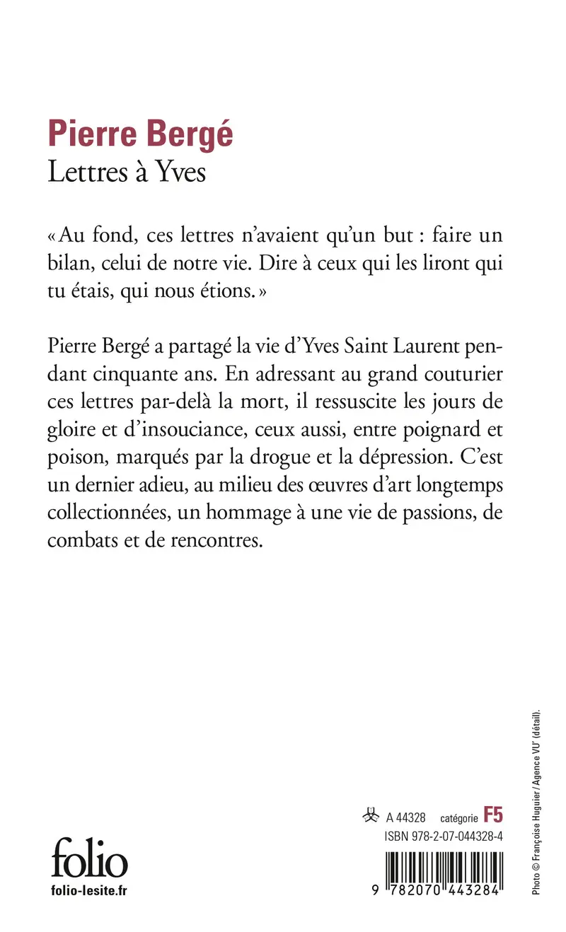 Lettres à Yves - Pierre Bergé
