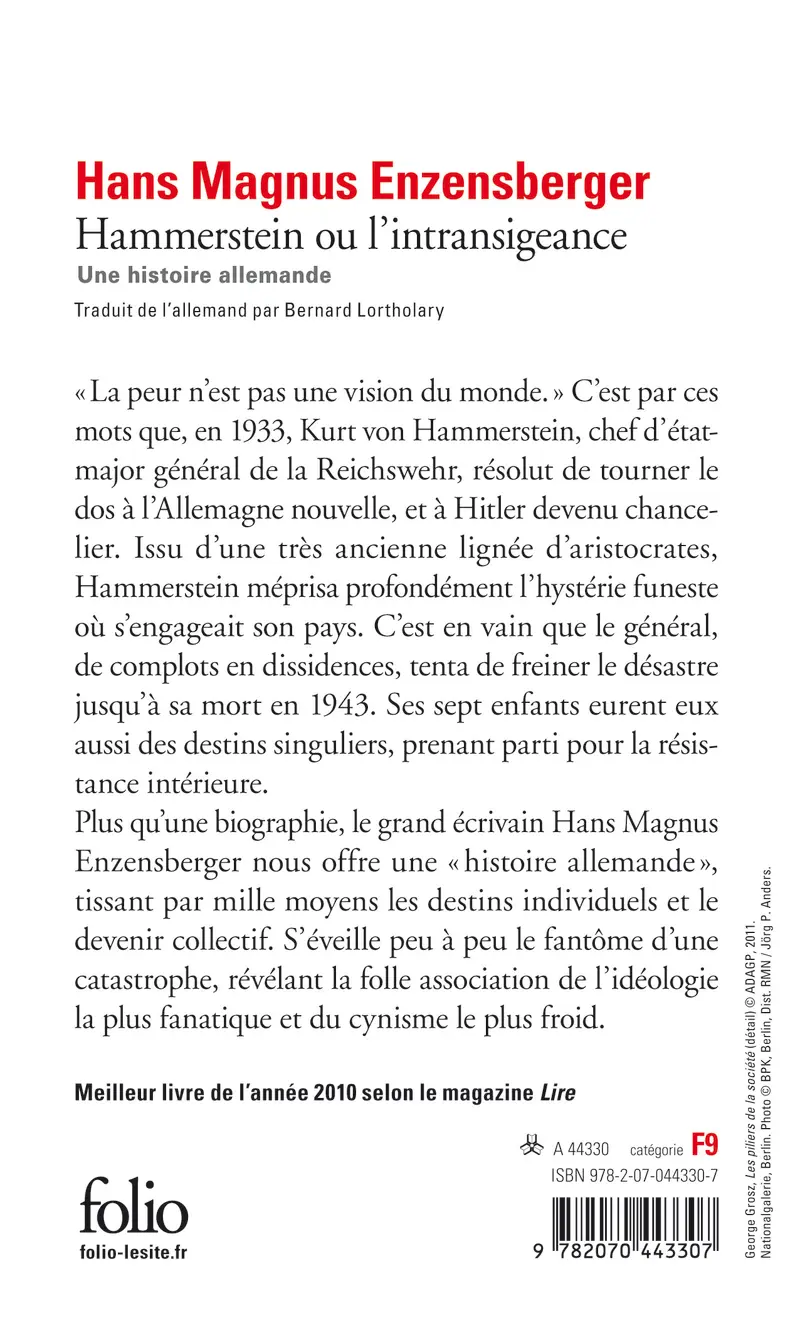 Hammerstein ou L'intransigeance - Hans Magnus Enzensberger