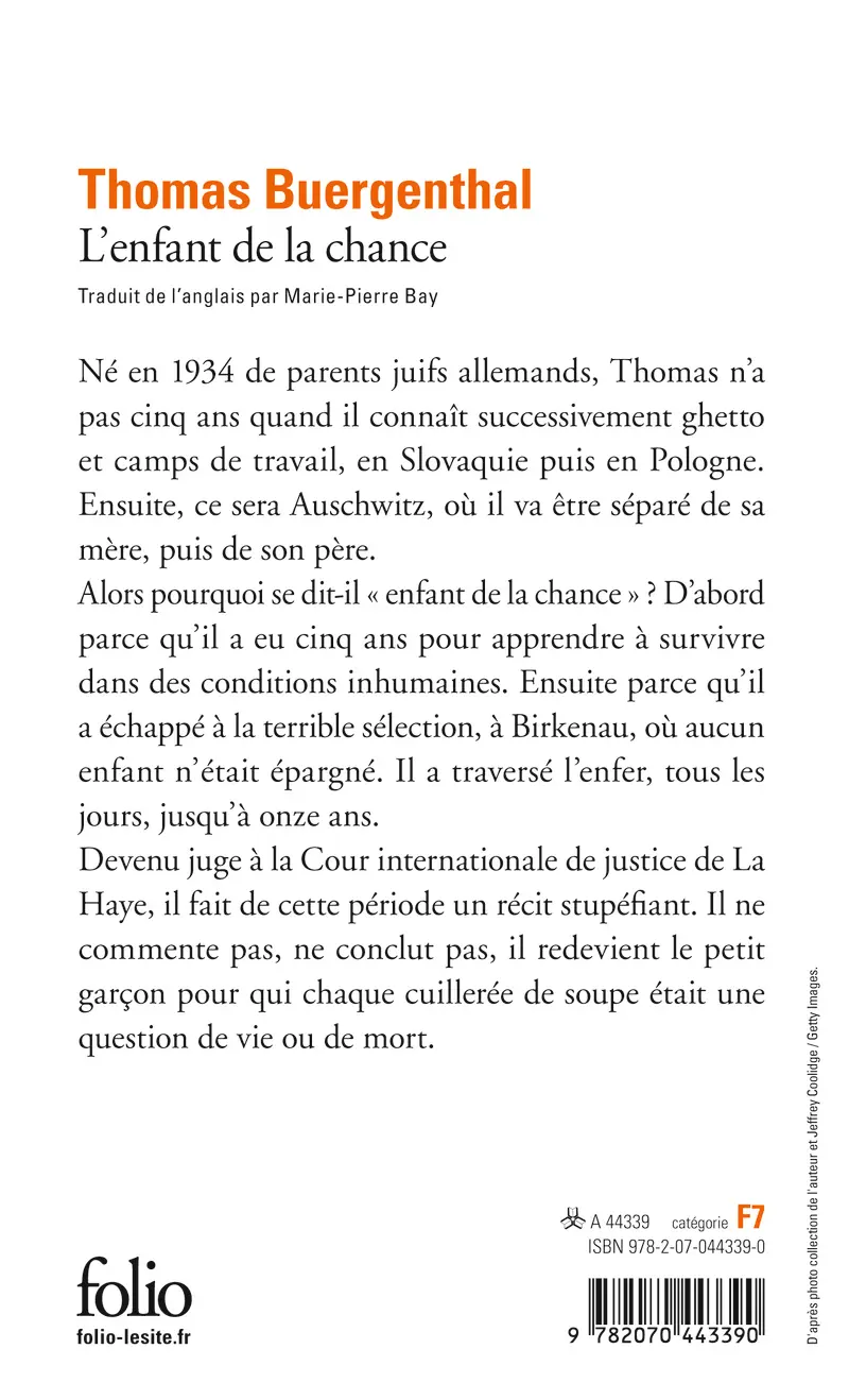 L'enfant de la chance - Thomas Buergenthal