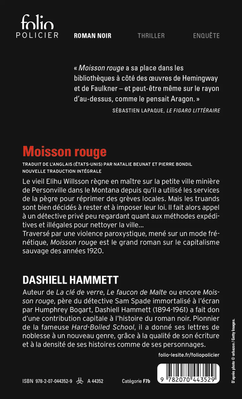 Moisson rouge - Dashiell Hammett